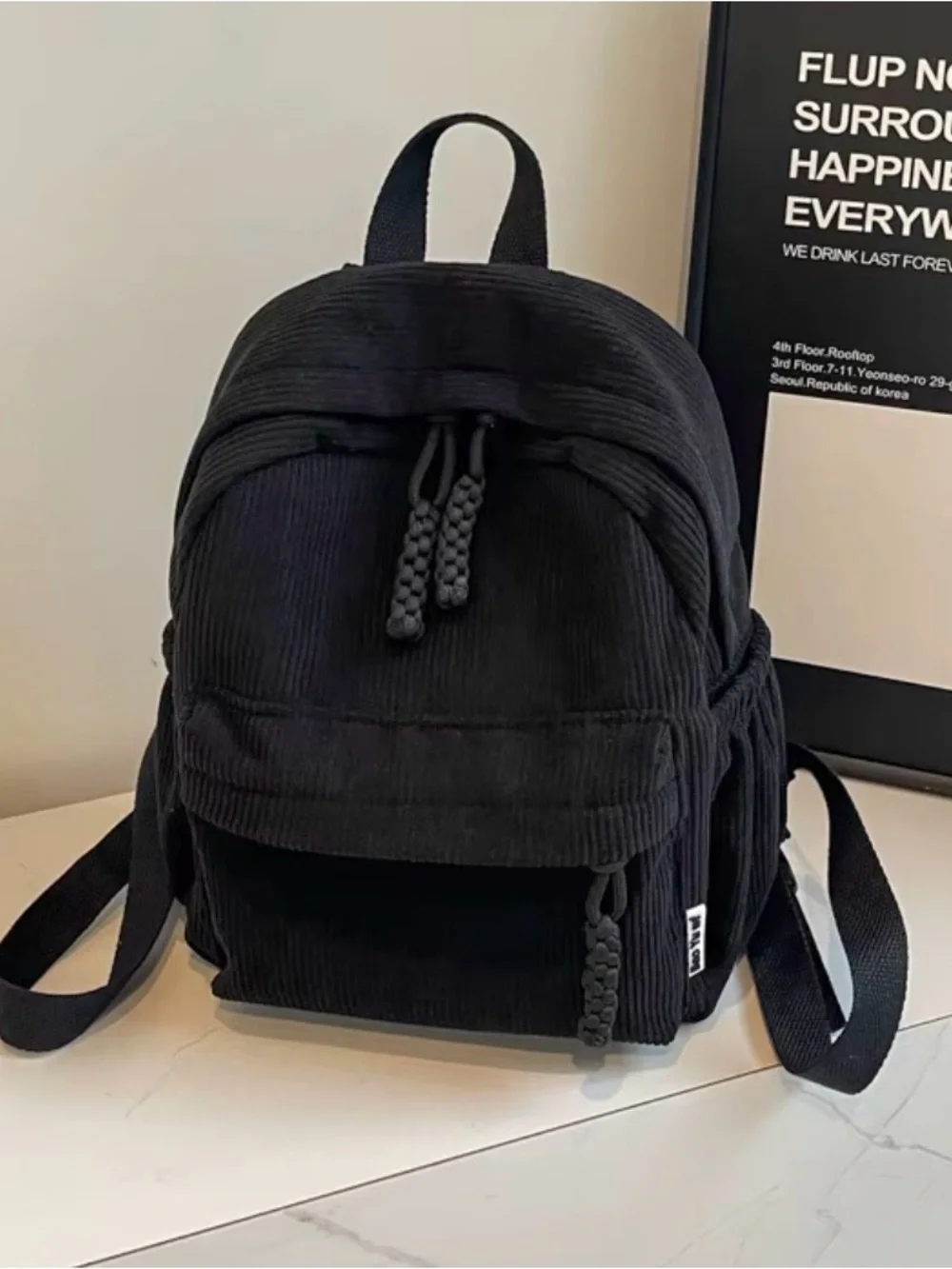 Black Backpack - Bao yo Corduroy Daypack NWT